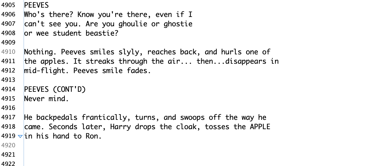 Example of cleaned text file of Sorcerer's Stone